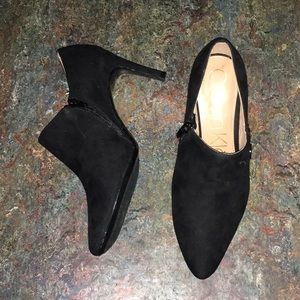 Calvin Klein suede zip heels